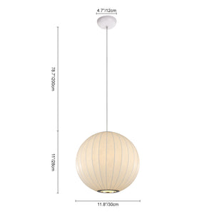 Single White Fabric Pendant Light