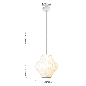 Single White Fabric Pendant Light