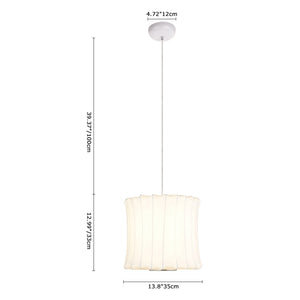 Single White Fabric Pendant Light