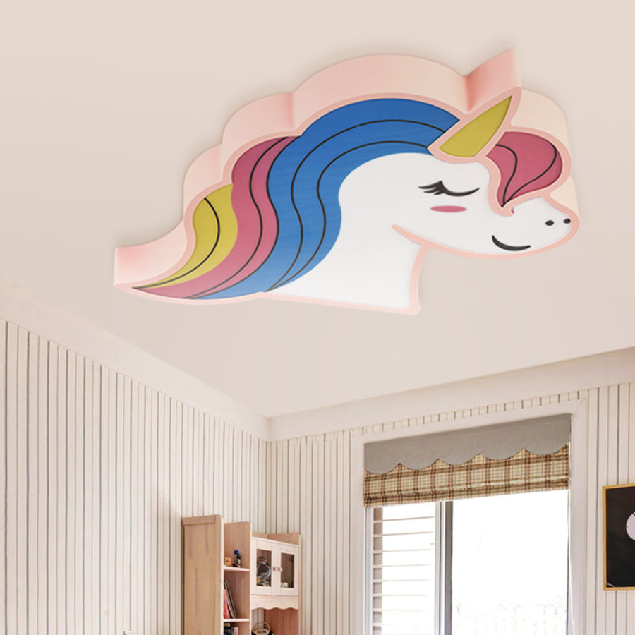 Rainbow Unicorn Ceiling Light for Kids