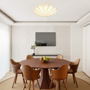 Mid-Century Modern White Flush Mount Light