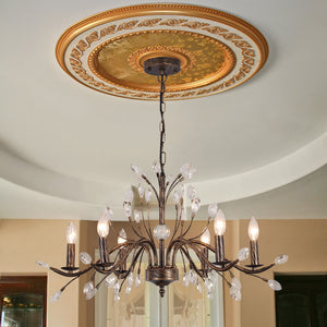 Vintage Antique Crystal Floral Chandelier