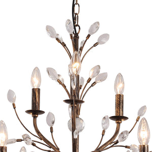 Vintage Antique Crystal Floral Chandelier