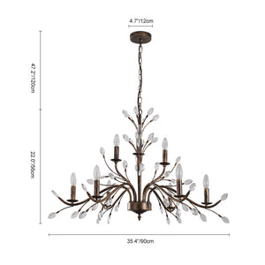 Vintage Antique Crystal Floral Chandelier