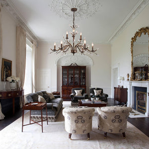 Vintage Antique Crystal Floral Chandelier