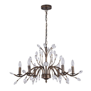 Vintage Antique Crystal Floral Chandelier