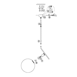 LightFixturesia-1-Light Opal Glass Globe Pendant Light-Pendant Light-Polished Nickel-11"