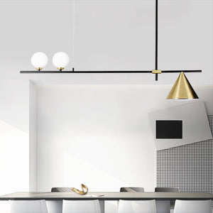 LightFixturesia-3-light Kitchen Linear Island Lighting-Kitchen Island Pendant-Black Cone-