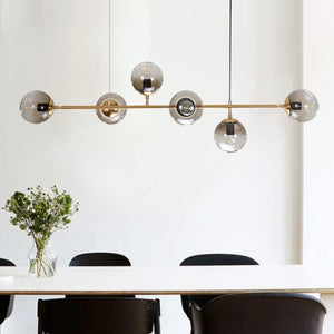 LightFixturesia-6-light Glass Globe Linear Chandelier-Kitchen Island Pendant-Default Title-