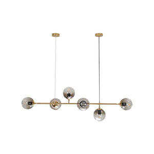 LightFixturesia-6-light Glass Globe Linear Chandelier-Kitchen Island Pendant-Default Title-