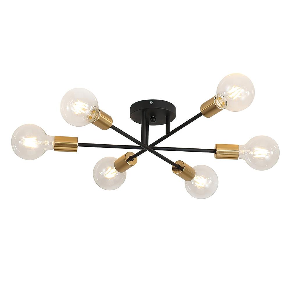 6-light Semi Flush Sputnik Light Fixture | LightFixturesUSA, Semi Flush ...