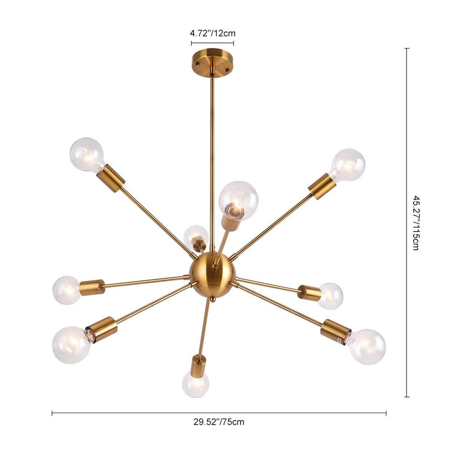 LightFixturesia-9-light Mid-century Sputnik Light Fixture-Chandelier-Chrome-