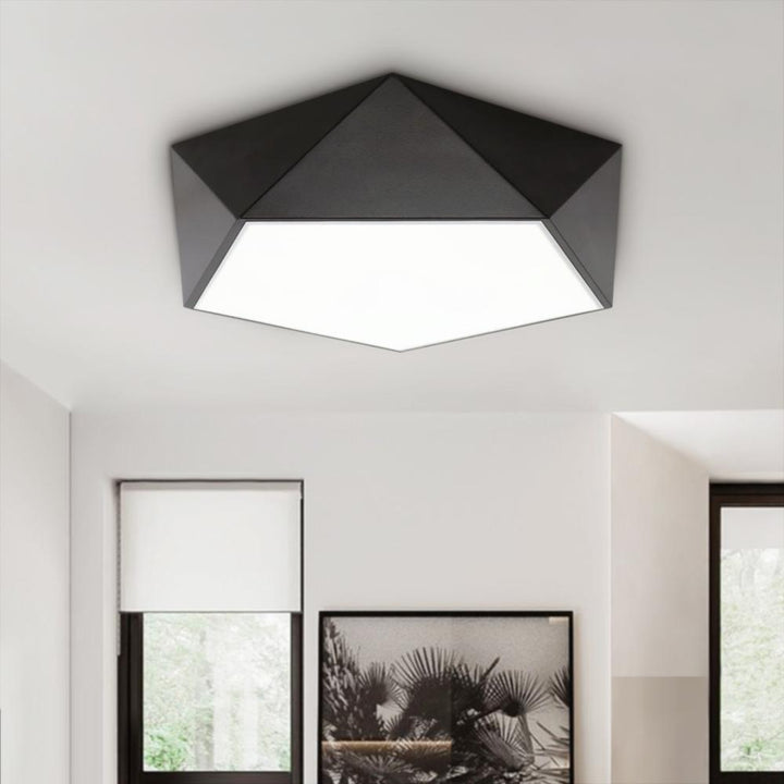 LightFixturesia-Black Geometric LED Flush Ceiling Light-Flush Mount Light-Default Title-