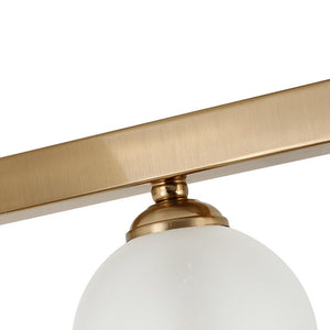 LightFixturesia-Brass Island Glass Globe Linear Chandelier-Chandelier-Default Title-