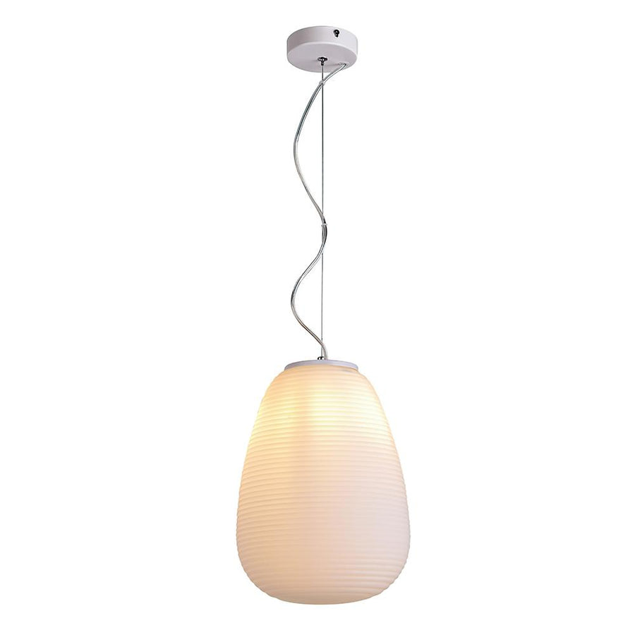 LightFixturesia-Contemporary Style Single White Pendant Light-Pendant Light-M-