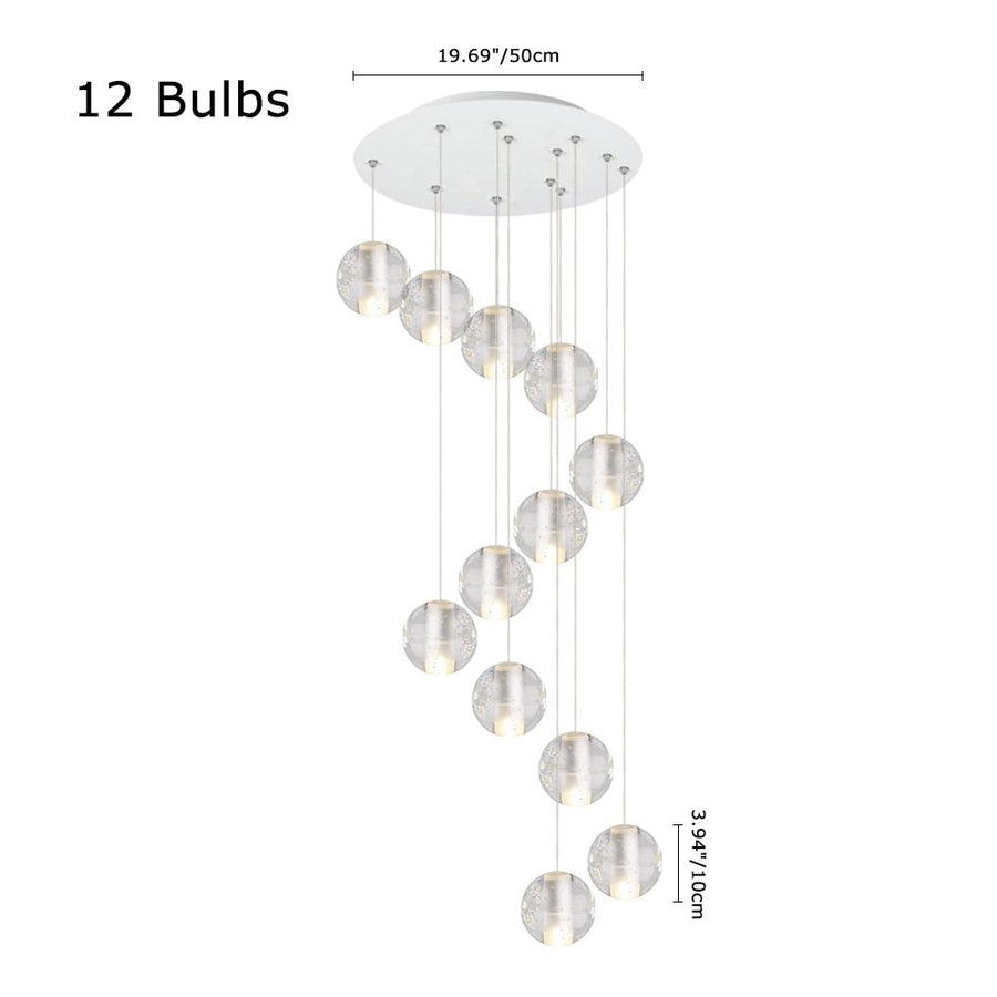 LightFixturesia-Elegant Crystal Glass Globe Cluster Pendant Light-Pendant Light-20 Lt-