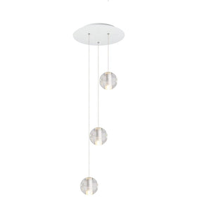 LightFixturesia-Elegant Crystal Glass Globe Cluster Pendant Light-Pendant Light-3 Lt-