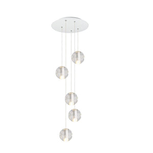 LightFixturesia-Elegant Crystal Glass Globe Cluster Pendant Light-Pendant Light-5 Lt-