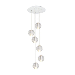 LightFixturesia-Elegant Crystal Glass Globe Cluster Pendant Light-Pendant Light-6 Lt-