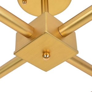 LightFixturesia-Gold Sputnik Semi Flush Mount Chandelier-Semi Flush Light-6 Lt-