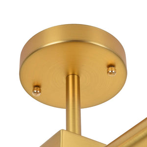 LightFixturesia-Gold Sputnik Semi Flush Mount Chandelier-Semi Flush Light-6 Lt-