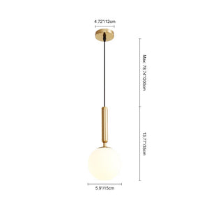 LightFixturesia-Mid-century 1-light Glass Globe Pendant Light-Pendant Light-Black-