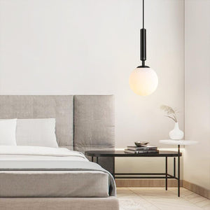 LightFixturesia-Mid-century 1-light Glass Globe Pendant Light-Pendant Light-Brass-