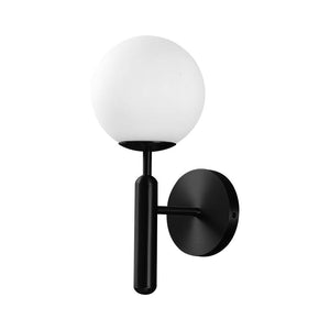 LightFixturesia-Mid-century 1-light Globe Wall Sconce-Wall Sconce-Black-