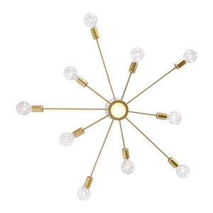 LightFixturesia-Mid-century Flush Mount Sputnik Ceiling Light-Semi Flush Light-Gold-