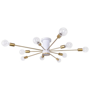 LightFixturesia-Mid-century Flush Mount Sputnik Ceiling Light-Semi Flush Light-Gold-