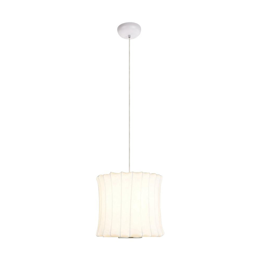 LightFixturesia-Mid-century Modern Single White Pendant Light-Pendant Light-Drum-