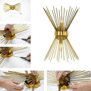 LightFixturesia-Mid-century Modern Starburst Brass Wall Sconce-Wall Sconce-Default Title-