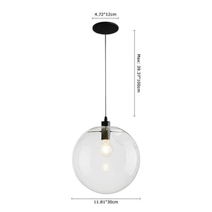 LightFixturesia-Minimalist 1-light Single Globe Glass Pendant Light-Pendant Light-8"-