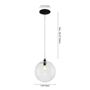 LightFixturesia-Minimalist 1-light Single Globe Glass Pendant Light-Pendant Light-8"-