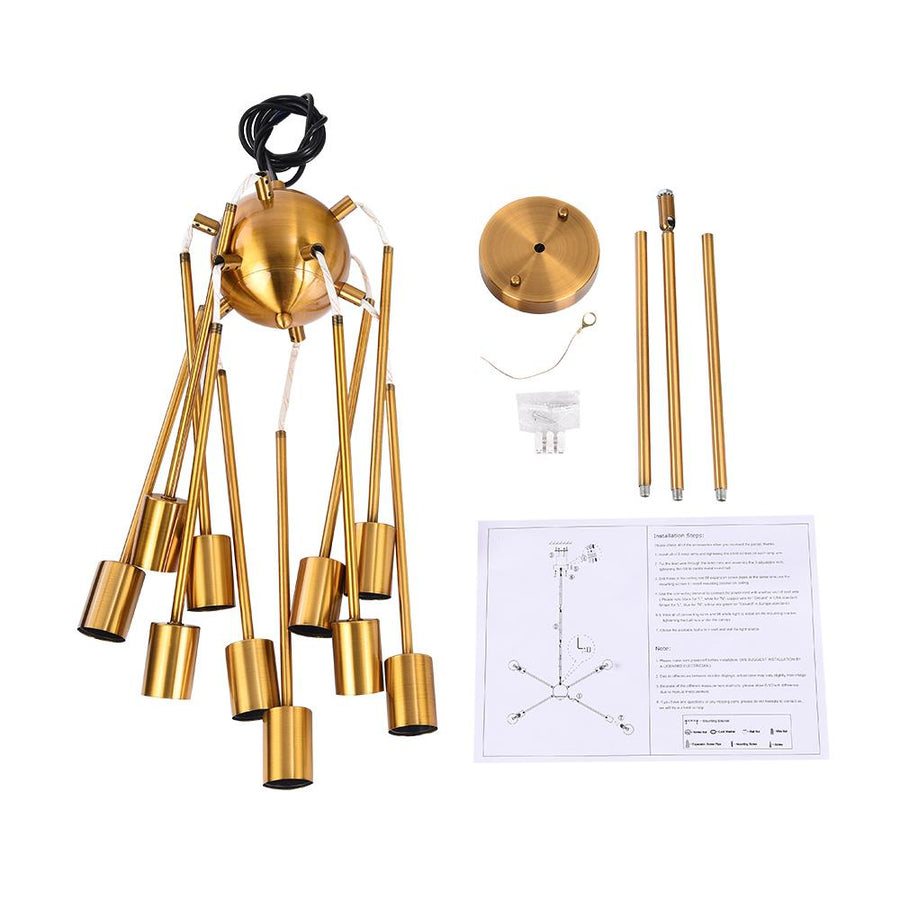 LightFixturesia-Modern 10-light Brass Sputnik Chandelier-Chandelier-Default Title-