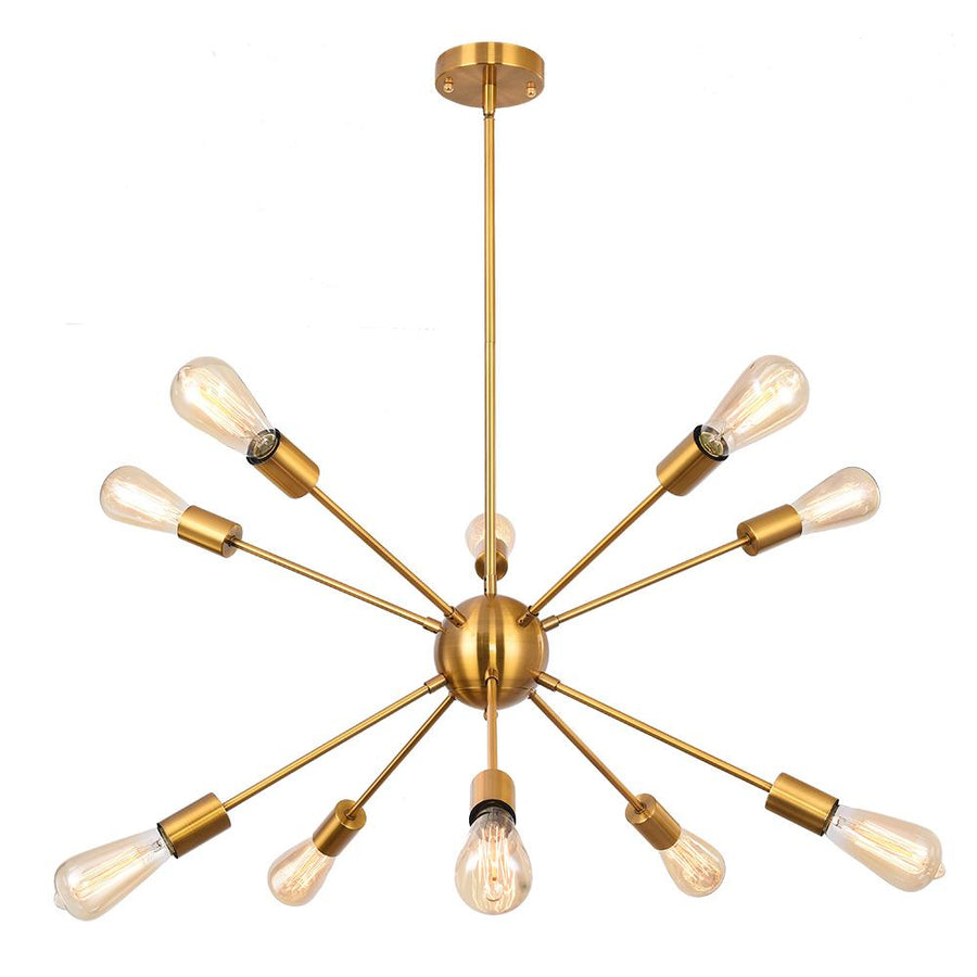 LightFixturesia-Modern 10-light Brass Sputnik Chandelier-Chandelier-Default Title-