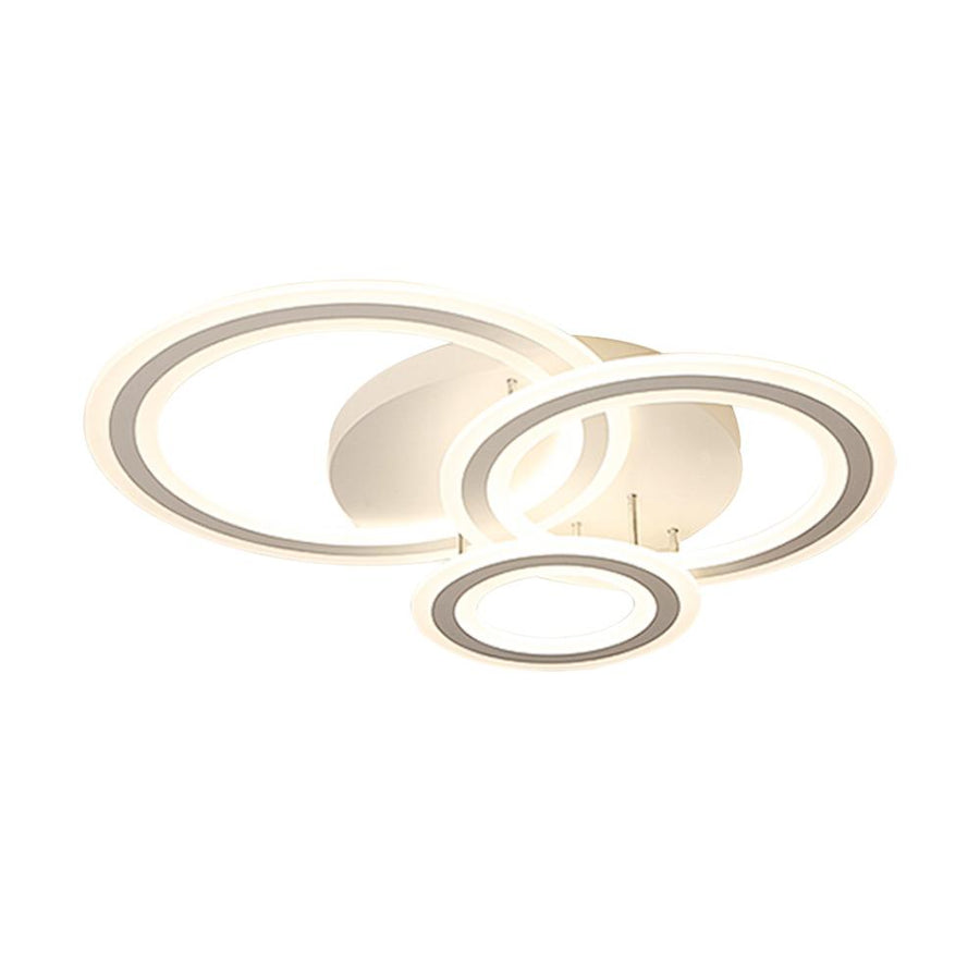 LightFixturesia-Modern 3-Ring Semi Flush LED Circle Light-Semi Flush Light-Warm White-