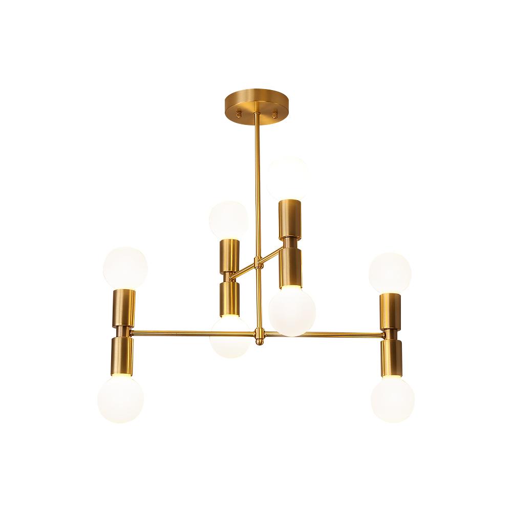 Modern 8-light Brass Linear Chandelier | LightFixturesUSA, Modern ...