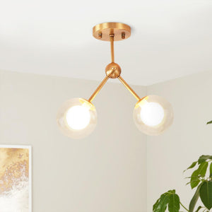 LightFixturesia-Modern Bubble Semi Flush Mount-Semi Flush Light-2 Lt-