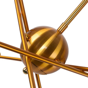 LightFixturesia-Modern Globe Multi-light Linear Sputnik Chandelier-Chandelier-Gold-6 Lt