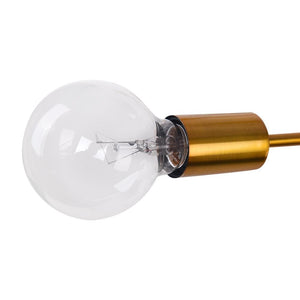 LightFixturesia-Modern Globe Multi-light Linear Sputnik Chandelier-Chandelier-Gold-6 Lt