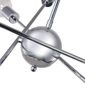 LightFixturesia-Modern Globe Multi-light Linear Sputnik Chandelier-Chandelier-Gold-6 Lt