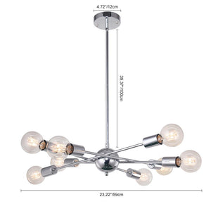LightFixturesia-Modern Globe Multi-light Linear Sputnik Chandelier-Chandelier-Gold-6 Lt