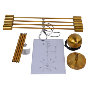 LightFixturesia-Modern Globe Multi-light Linear Sputnik Chandelier-Chandelier-Gold-6 Lt