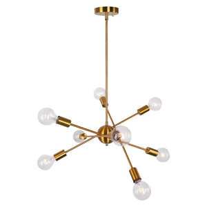 LightFixturesia-Modern Globe Multi-light Linear Sputnik Chandelier-Chandelier-Gold-8 Lt