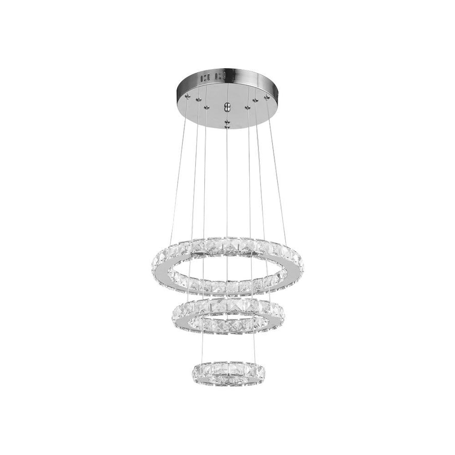 LightFixturesia-Modern LED Round Crystal Chandelier-Chandelier-Cool White-