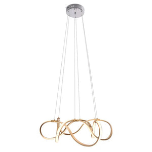 LightFixturesia-Modern LED Twist Ribbon Chandelier-Pendant Light-Gold-