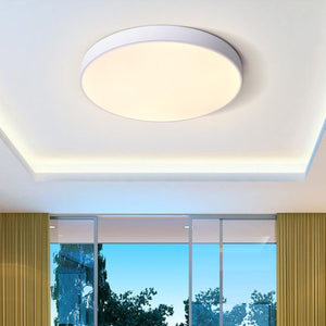 LightFixturesia-Modern Minimalist LED Drum Flush Mount Ceiling Light-Flush Mount Light-White-Warm White