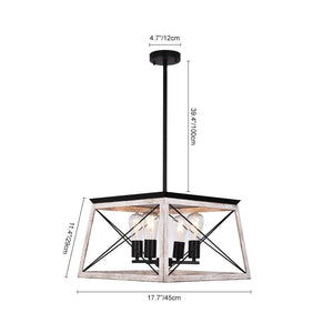 LightFixturesia-Modern Rustic Rectangular Lantern Chandelier-Pendant Light-Default Title-