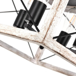 LightFixturesia-Modern Rustic Rectangular Lantern Chandelier-Pendant Light-Default Title-